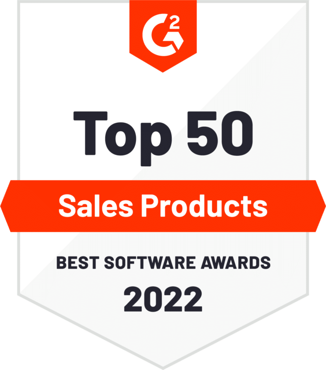 G2 top 50 sales products award 2022 badge