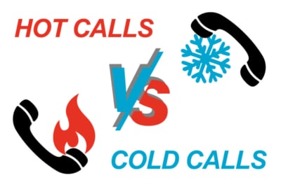 image of a hot calling phone and a cold calling phone