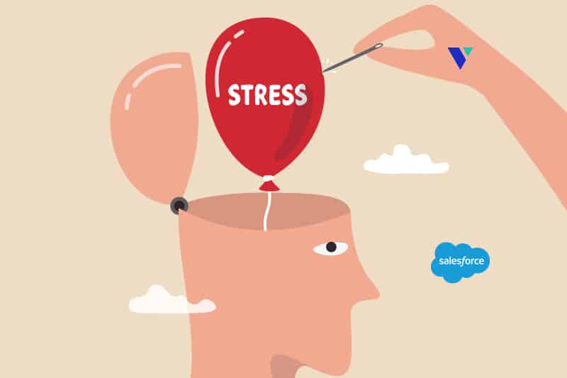 illustration of a sales rep reducing stress