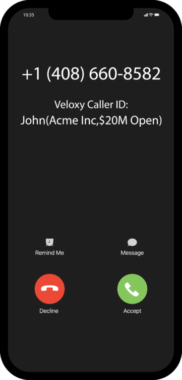 photo of veloxy's salesforce caller ID